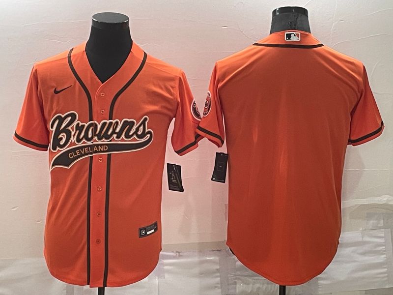 Men Cleveland Browns Blank Orange Nike Co branded Jersey->green bay packers->NFL Jersey